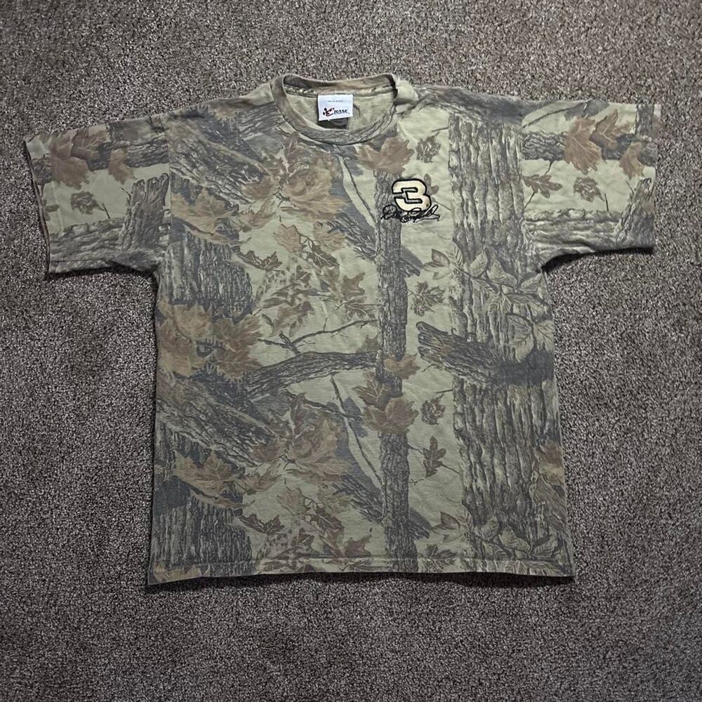 Nascar Men's Green and Khaki T-shirt